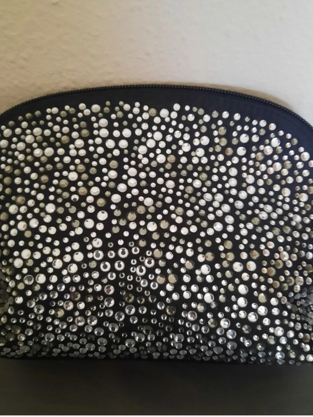 Victoria's Secret Black Crystal-Embellished Cosmetic Case